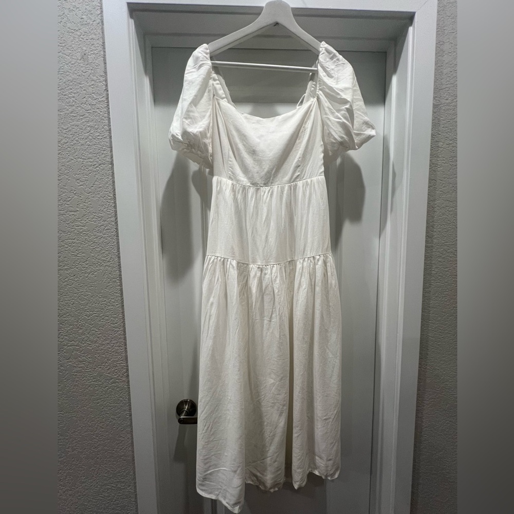 Lulus White Lace Up Dress